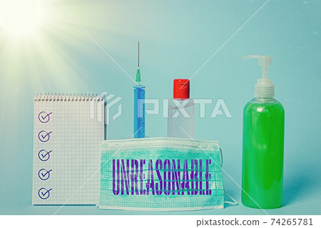 Writing note showing Unreasonable. Business photo Writing note showing Unreasonable. Business photo 74265781