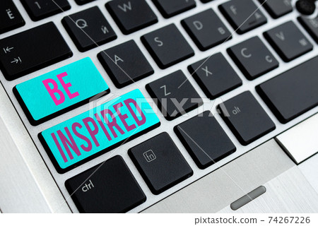 Writing note showing Be Inspired. Business photo 74267226