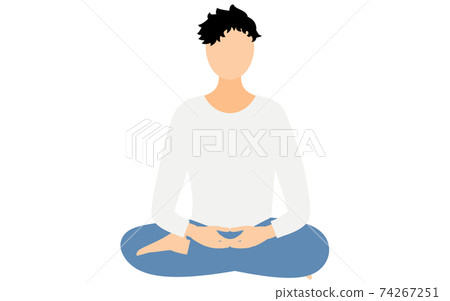 正念,在半加冕的彌勒中冥想的人 正念,在半加冕的彌勒中冥想的人 74267251