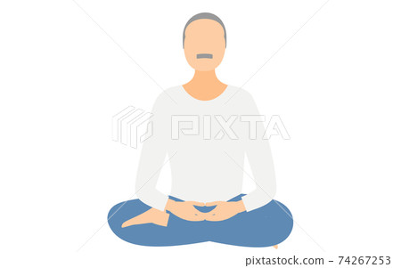 正念，在半加冕的彌勒中冥想的人 74267253