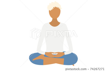 Mindfulness, people who make meditation in the half-crowned Maitreya Mindfulness, people who make meditation in the half-crowned Maitreya 74267271