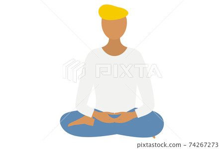 Mindfulness, people who make meditation in the half-crowned Maitreya Mindfulness, people who make meditation in the half-crowned Maitreya 74267273