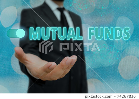 Conceptual hand writing showing Mutual Funds 74267836