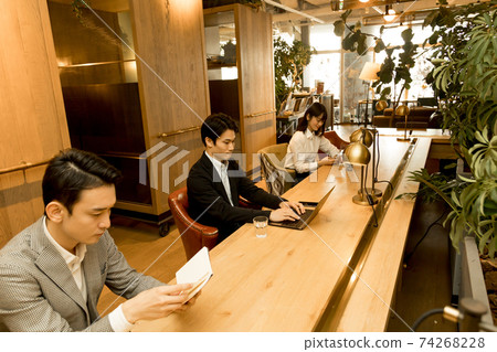 Dim fashionable coworking space 74268228