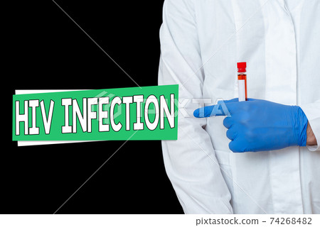 Writing note showing Hiv Infection. Business photo 74268482
