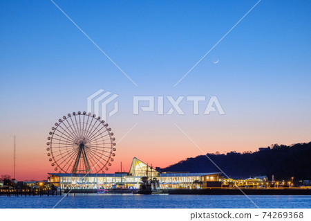 Crescent moon and ferris wheel Crescent moon and ferris wheel 74269368