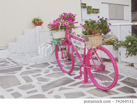 Colorful bicycles on the street 74269531