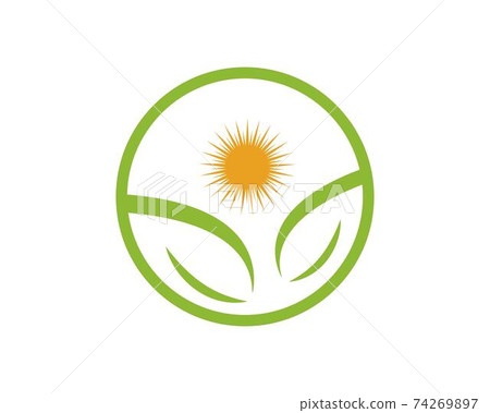 green leaf ecology nature element vector icon of go green 74269897