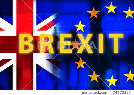 Concept image of Brexit - the exit of Britain from the European Union and its inpact for their economic 74270355
