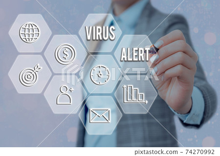 Conceptual hand writing showing Virus Alert Conceptual hand writing showing Virus Alert 74270992