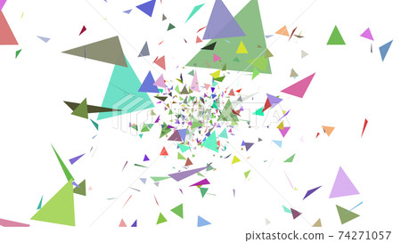 CG triangle fluttering colorful triangular confetti 74271057