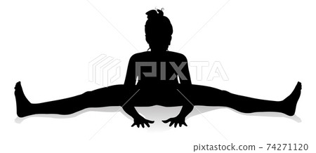 Yoga Pilates Pose Woman Silhouette Yoga Pilates Pose Woman Silhouette 74271120