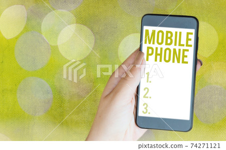 Writing note showing Mobile Phone. Business photo 74271121