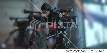 stream at a concert in a hall without spectators 74271604