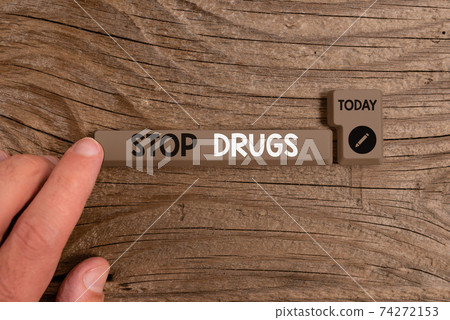 Writing note showing Stop Drugs. Business photo Writing note showing Stop Drugs. Business photo 74272153