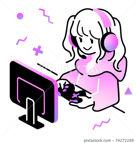 婦女玩遊戲 74272289