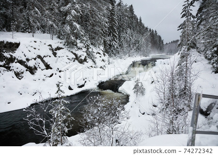Waterfall Kivach in Karelia, Russia 74272342
