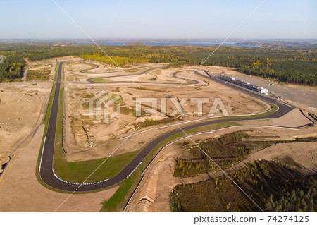 Aerial view of the race track in Finland Aerial view of the race track in Finland 74274125