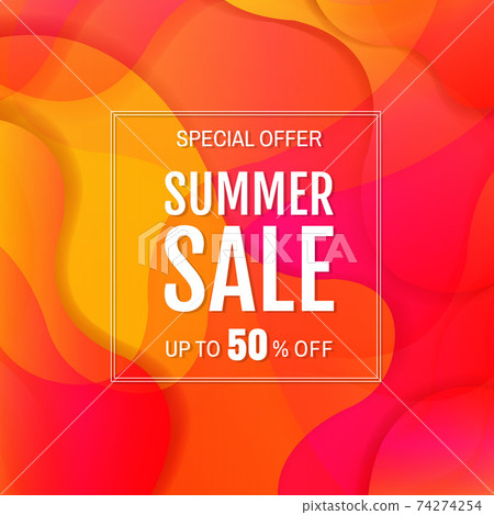 Sale Banner With Colorful Bright Background 74274254