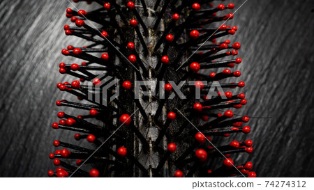 hair brush macro shoot hair brush macro shoot 74274312
