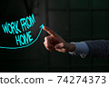Conceptual hand writing showing Work From Home 74274373