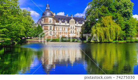 Great castles of Loire Valle - beautiful elegant Chateau de Serrant. France 74275030