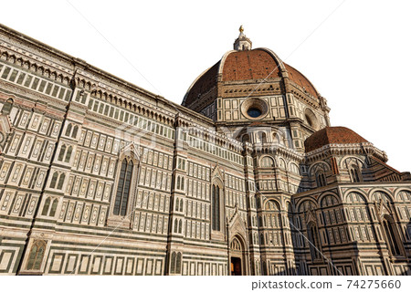 Florence Cathedral Tuscany Italy - Isolated on White Background Florence Cathedral Tuscany Italy - Isolated on White Background 74275660