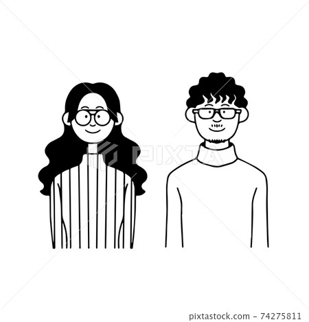 戴著眼鏡的男人和女人 74275811
