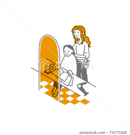 Woman cutting in the beauty salon 74275880