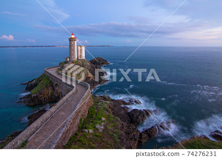 Lighthouse Phare du Petit Minou at sunset, Brittany, France 74276231