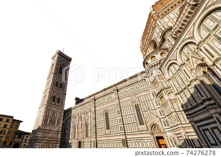 Florence Cathedral Tuscany Italy - Isolated on White Background Florence Cathedral Tuscany Italy - Isolated on White Background 74276278