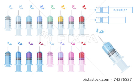 Cute syringe illustration material set Cute syringe illustration material set 74276527