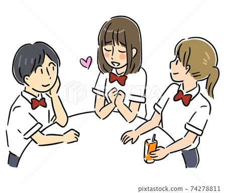 Girls talking about love at a girls-only gathering 74278811