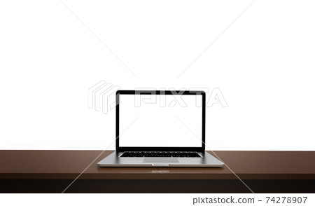Modern laptop isolated on white background. 3D Illustration. Modern laptop isolated on white background. 3D Illustration. 74278907
