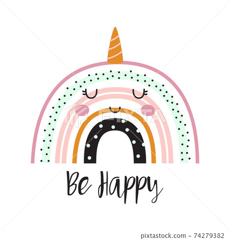 cute cartoon rainbow unicorn for baby print cute cartoon rainbow unicorn for baby print 74279382