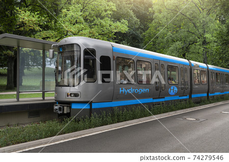 A hydrogen fuel cell train A hydrogen fuel cell train 74279546