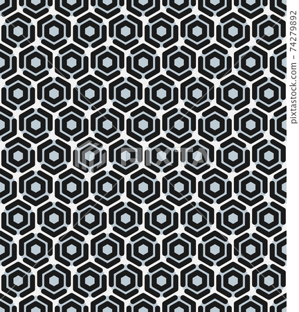 Contemporary honeycomb geometric pattern. Repeated hexagon ornament Contemporary honeycomb geometric pattern. Repeated hexagon ornament 74279892