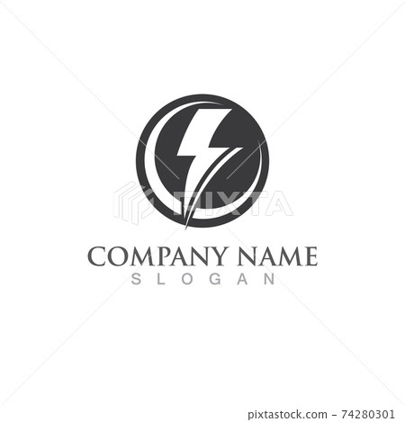 Thunderbolt logo and symbol vector image 74280301