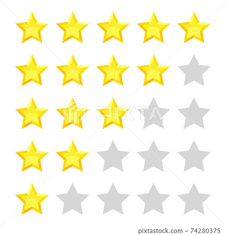 Rating stars vote vector design illustration isolated on white background Rating stars vote vector design illustration isolated on white background 74280375