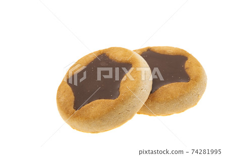 cookies with chocolate star isolated cookies with chocolate star isolated 74281995