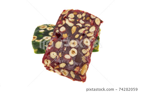 turkish marmalade with nuts isolated turkish marmalade with nuts isolated 74282059