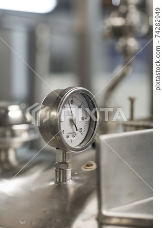 Gauge Meter at Plant Close Up 74282949