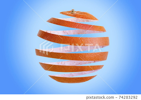 Grapefruit peel spiral in the form of an grapefruit. Grapefruit peel spiral in the form of an grapefruit. 74283292