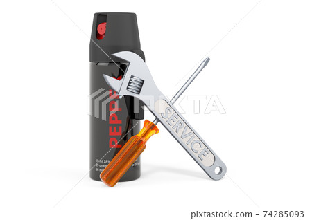 Service and repair of pepper spray. 3D rendering Service and repair of pepper spray. 3D rendering 74285093