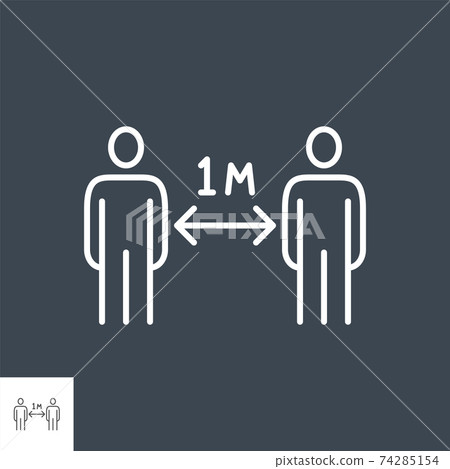 Social distancing. Keep distance vector line icon. 74285154