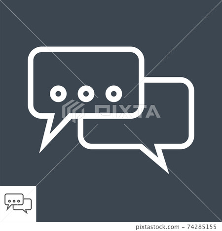 Speech Bubble Thin Line Vector Icon 74285155