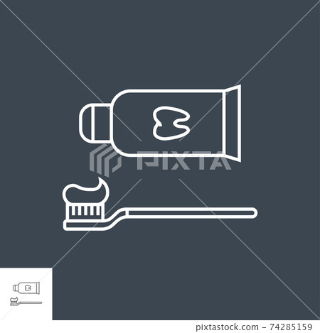 Toothpaste and Toothbrush Line Icon - Stock Illustration [74285159] - PIXTA