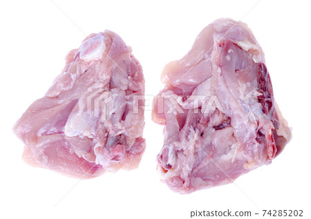 Raw meat. Two pieces of chicken thighs for cooking. Studio Photo 74285202