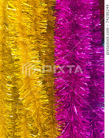 Sale of Christmas souvenirs, Christmas tree decorations in the store 74286244