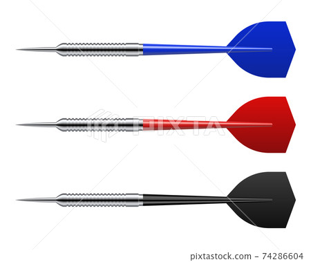 Set of realistic dart arows isolated on white background Set of realistic dart arows isolated on white background 74286604